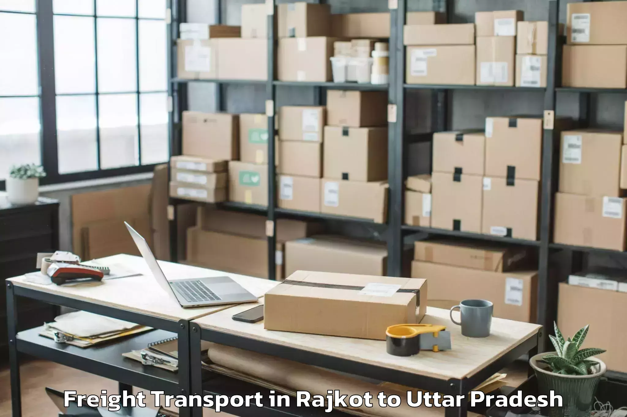 Easy Rajkot to Mjp Rohilkhand University Bare Freight Transport Booking